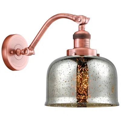 Innovations Lighting Bell 8" Antique Copper Sconce W/ Silver Plated Mercury Shade