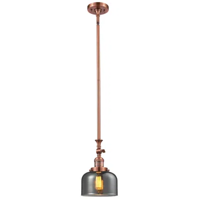 Innovations Lighting Bell 8" Antique Copper Tiltable Mini Pendant W/ Plated Smoke Shade