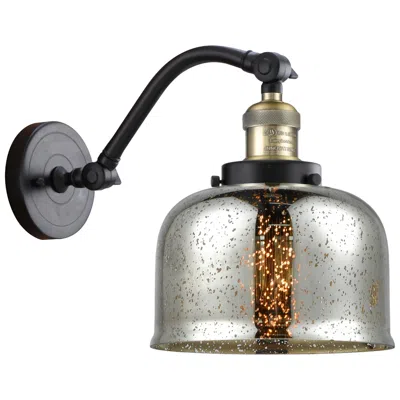 Innovations Lighting Bell 8" Black Antique Brass Sconce W/ Silver Plated Mercury Shade