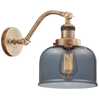 Innovations Lighting Bell 8" Brushed Brass Sconce W/ Plated Smoke Shade
