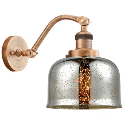 Innovations Lighting Bell 8" Brushed Brass Sconce W/ Silver Plated Mercury Shade