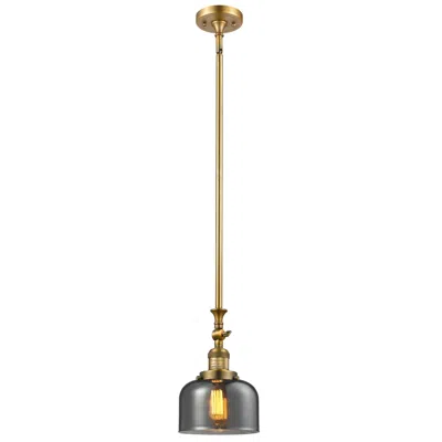 Innovations Lighting Bell 8" Brushed Brass Tiltable Mini Pendant W/ Plated Smoke Shade