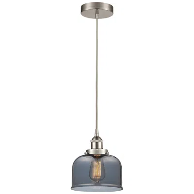 Innovations Lighting Bell 8" Brushed Satin Nickel Mini Pendant W/ Plated Smoke Shade