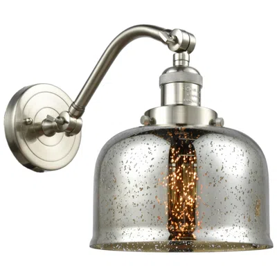 Innovations Lighting Bell 8" Brushed Satin Nickel Sconce W/ Silver Plated Mercury Shade