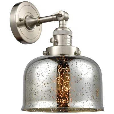 Innovations Lighting Bell 8" Brushed Satin Nickel Sconce W/ Silver Plated Mercury Shade