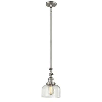 Innovations Lighting Bell 8" Brushed Satin Nickel Tiltable Mini Pendant W/ Clear Shade