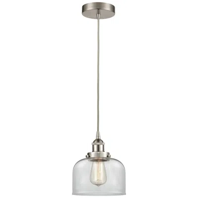 Innovations Lighting Bell 8" Led Mini Pendant - Brushed Satin Nickel - Clear Shade