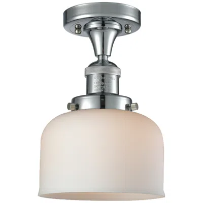 Innovations Lighting Bell 8" Led Semi-flush Mount - Polished Chrome - Matte White Shade