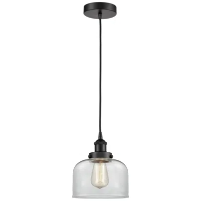 Innovations Lighting Bell 8" Matte Black Mini Pendant W/ Clear Shade