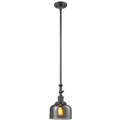Innovations Lighting Bell 8" Oil Rubbed Bronze Tiltable Mini Pendant W/ Plated Smoke Shade