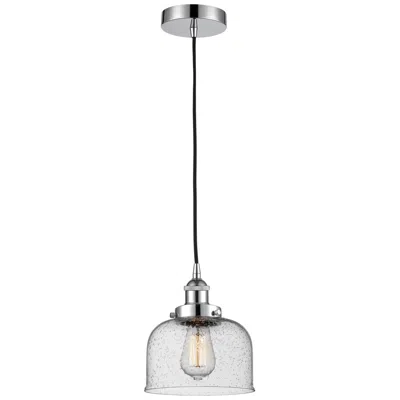 Innovations Lighting Bell 8" Polished Chrome Mini Pendant W/ Seedy Shade