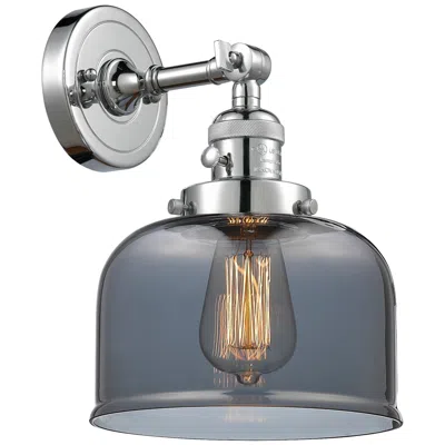 Innovations Lighting Bell 8" Polished Chrome Sconce W/ Plated Smoke Shade