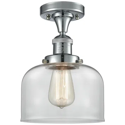 Innovations Lighting Bell 8" Polished Chrome Semi Flush Mount W/ Clear Shade
