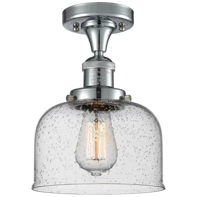 Innovations Lighting Bell 8" Polished Chrome Semi Flush Mount W/ Seedy Shade