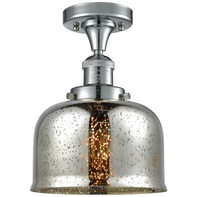 Innovations Lighting Bell 8" Polished Chrome Semi Flush Mount W/ Silver Plated Mercury Shad