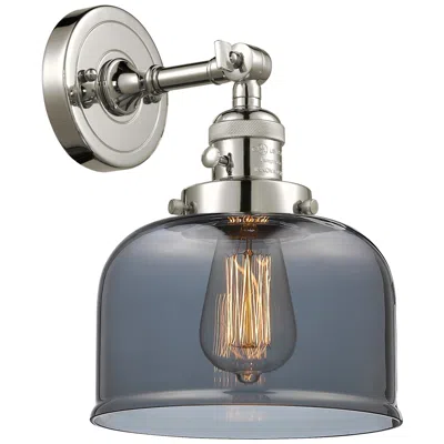 Innovations Lighting Bell 8" Polished Nickel Sconce W/ Plated Smoke Shade