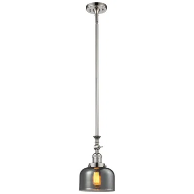 Innovations Lighting Bell 8" Polished Nickel Tiltable Mini Pendant W/ Plated Smoke Shade