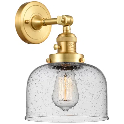 Innovations Lighting Bell 8" Satin Gold Sconce W/ Seedy Shade