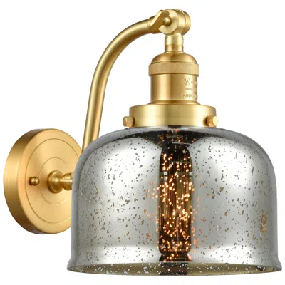 Innovations Lighting Bell 8" Satin Gold Sconce W/ Silver Plated Mercury Shade