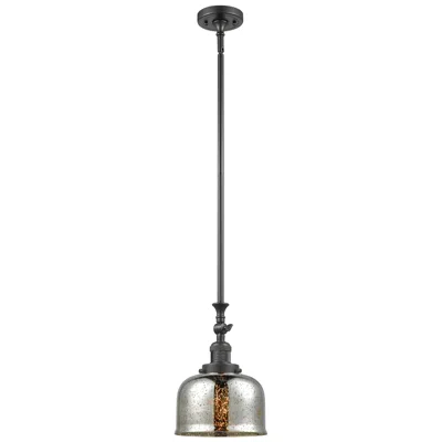 Innovations Lighting Bell 8" Wide Bronze Stem Hung Mini Pendant W/ Silver Plated Mercury Sh