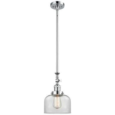 Innovations Lighting Bell 8" Wide Polished Chrome Stem Hung Tiltable Mini Pendant W/ Clear