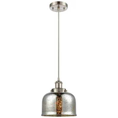 Innovations Lighting Bell 8"w Brushed Satin Nickel Mini Pendant W/ Mercury Glass