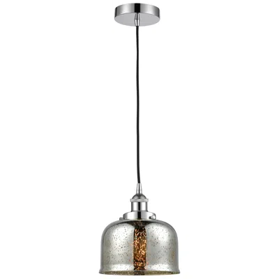 Innovations Lighting Bell 8"w Polished Chrome Corded Mini Pendant W/ Silver Mercury Shade