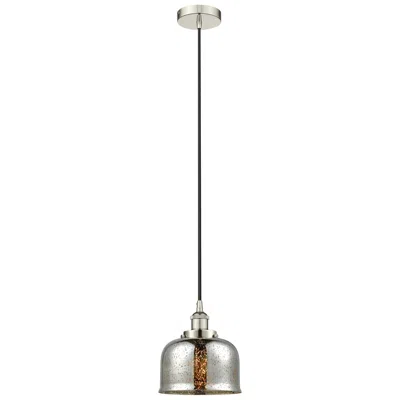 Innovations Lighting Bell 8"w Polished Nickel Corded Mini Pendant W/ Silver Mercury Shade