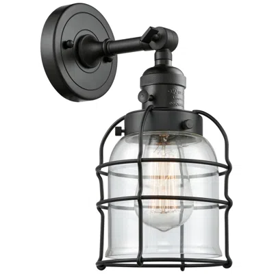 Innovations Lighting Bell Cage 6" Matte Black Sconce W/ Clear Shade