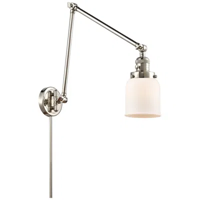 Innovations Lighting Bell Polished Nickel Swing Arm Wall Lamp With White Shade