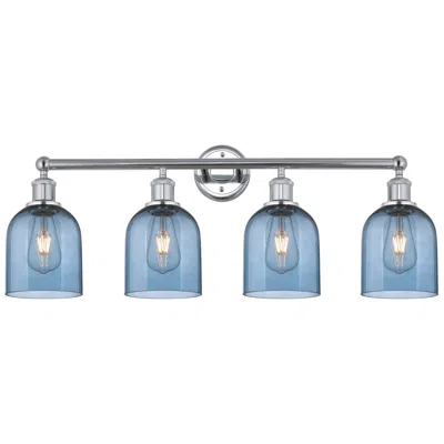 Innovations Lighting Bella 32 1/2" Wide Chrome 4-light Bath Light W/ Blue Glass