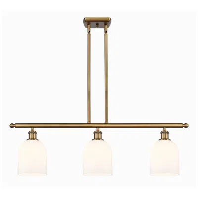 Innovations Lighting Bella 36"w 3-light Brushed Brass Stem Island Light W/ Gloss White Shad In Multi