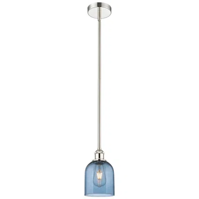 Innovations Lighting Bella 5 1/2"w Polished Nickel And Blue Glass Mini Pendant