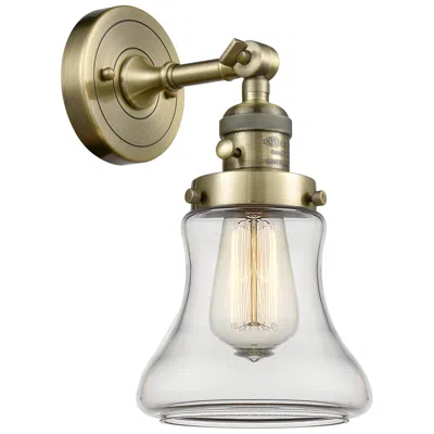 Innovations Lighting Bellmont 11" High Antique Brass Sconce W/ Clear Shade