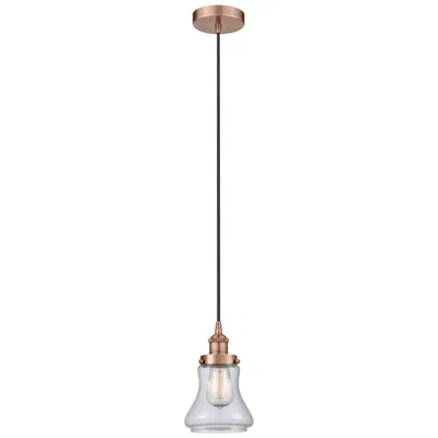 Innovations Lighting Bellmont 6" Antique Copper Mini Pendant W/ Clear Shade