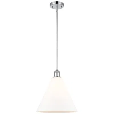 Innovations Lighting Berkshire 12" Led Mini Pendant - Polished Chrome - Matte White Shade