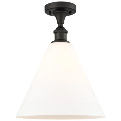 Innovations Lighting Berkshire  12" Led Semi-flush Mount - Oil Rubbed Bronze - Matte White