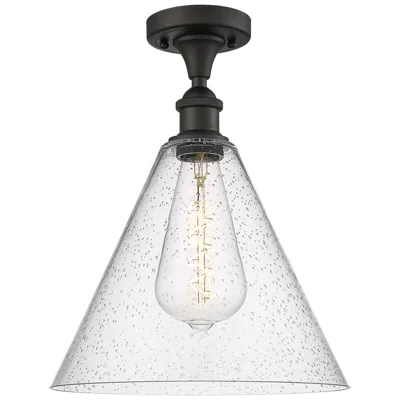 Innovations Lighting Berkshire  12" Led Semi-flush Mount - Oil Rubbed Bronze - Seedy Shade