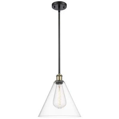 Innovations Lighting Berkshire 12" Mini Pendant - Black Antique Brass - Clear Shade