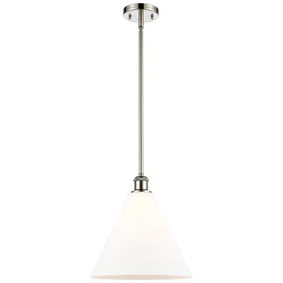 Innovations Lighting Berkshire 12" Mini Pendant - Polished Nickel - Matte White Shade