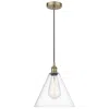 Innovations Lighting Berkshire 12" Wide Antique Brass Corded Mini Pendant W/ Clear Shade In Transparent