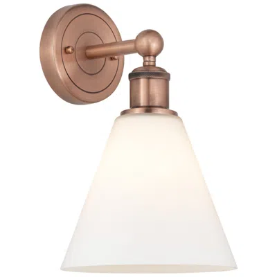 Innovations Lighting Berkshire 13"high Antique Copper Sconce With Matte White Shade
