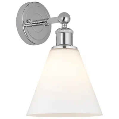 Innovations Lighting Berkshire 13"high Polished Chrome Sconce With Matte White Shade