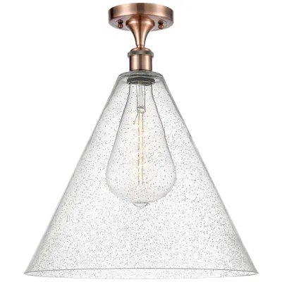 Innovations Lighting Berkshire  16" Led Semi-flush Mount - Antique Copper - Seedy Shade