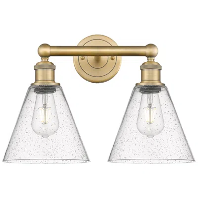 Innovations Lighting Berkshire 17" Wide 2 Light Brushed Brass Bath Vanity Light With Seedy In Gold