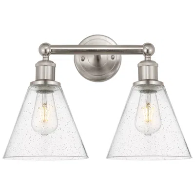 Innovations Lighting Berkshire 17" Wide 2 Light Satin Nickel Bath Vanity Light With Seedy S In Silver