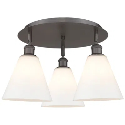 Innovations Lighting Berkshire 19.75"w 3 Light Oil Rubbed Bronze Flush Mount W/ White Shade