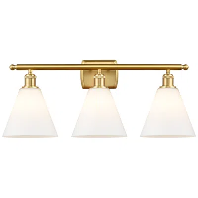 Innovations Lighting Berkshire 3 Light 28" Bath Light - Satin Gold - Matte White Shade