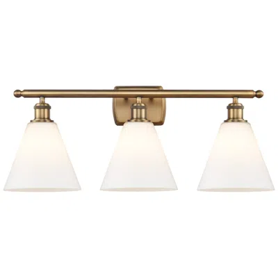 Innovations Lighting Berkshire 3 Light 28" Led Bath Light - Brushed Brass - Matte White Sha