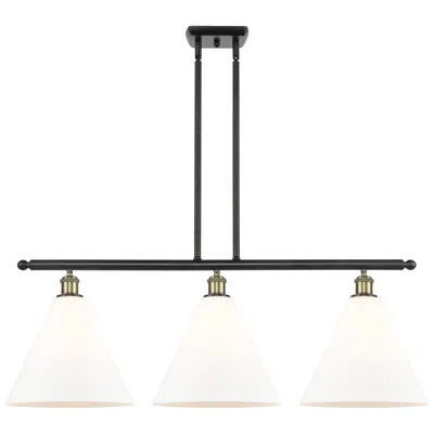 Innovations Lighting Berkshire 3 Light 39" Island Light - Black Antique Brass  - Matte Whit